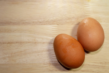 eggs on wooden table