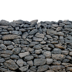 Natursteinmauer, isoliert 