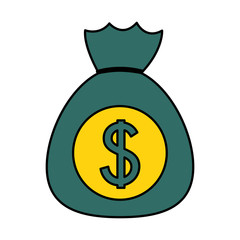 dollar money bag on white background