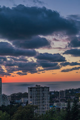 Fototapeta premium sunset over the city