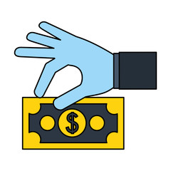 hand holding banknote money fintech digital