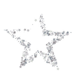 Silver star vector banner. Simple form. Template , card, vip, exclusive, certificate, gift luxury privilege voucher store present shopping