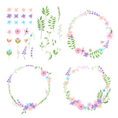 Set of minimalistic floral elements for your design.