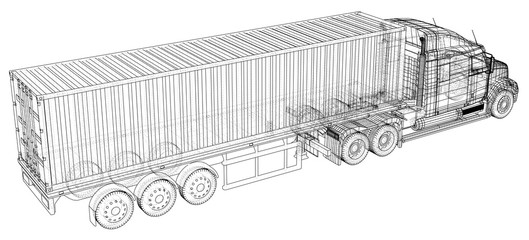 Vehicle. Big Cargo Truck. EPS10 format. Vector created of 3d