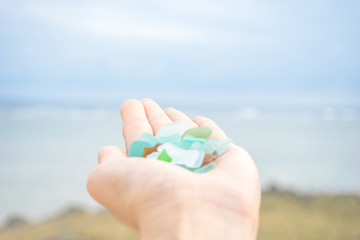 シーグラス　ビーチ　ガラス