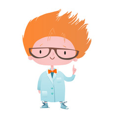 Clever boy. Vector illustration.