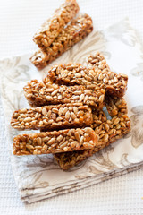 Gozinaki bars made of sunflower seeds and honey