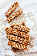 Gozinaki bars made of sunflower seeds and honey