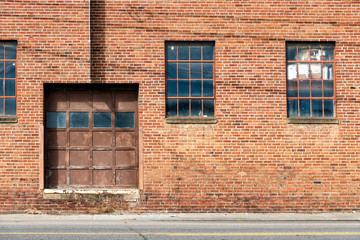 Old Brick Warehouse Door And Windows