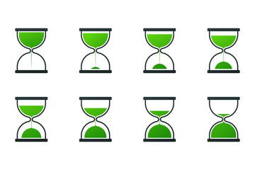 Vector collection of hourglass icons.