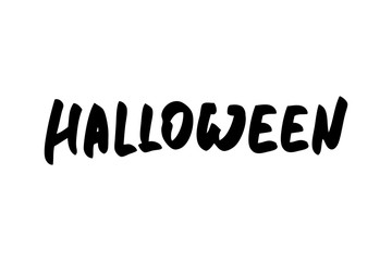 Vector illustration of halloween text for greeting card.