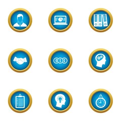 Business sphere icons set. Flat set of 9 business sphere vector icons for web isolated on white background
