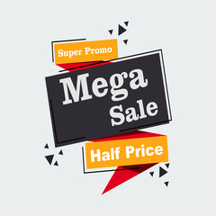 Collection of Sale Discount Banners, Popup, Labels, Ribbon, Tags, Emblems. Flat design full color. EPS 10 Vector