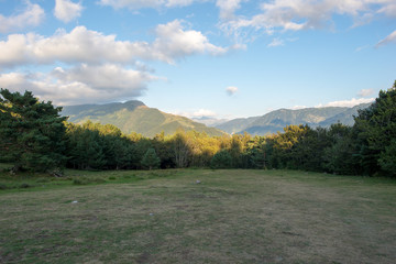 Mountains through the valley of aran in the pyrenees