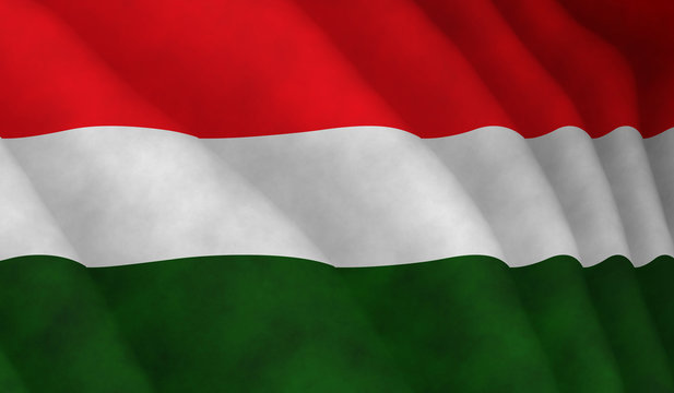 Illustration of a flying Hungarian flag