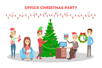 People have fun on the office christmas party