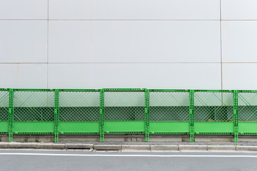 street wall background ,Industrial background, empty grunge urban street with warehouse brick wall