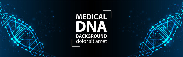 Science template, wallpaper or banner with a DNA molecules. Vector illustration.