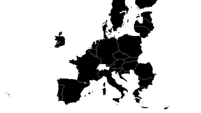Brexit - animated map showing the European Union map erasing the United Kingdom after the 2016's June's referendum.
