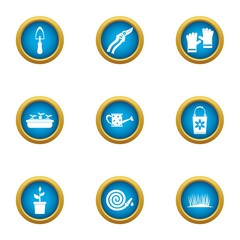 Frontage icons set. Flat set of 9 frontage vector icons for web isolated on white background