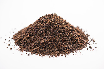 Black Tea Powder or dry dust with or without green leaf and served hot chai in a cup