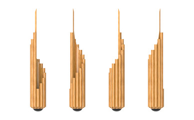 3d rendering. 180 degree round view of Thai pan pipe khean with clipping path isolated on white background.