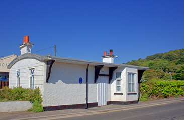 The old Toll House, built 1877 and the oldest surviving concrete house, Seaton, Devon, UK.