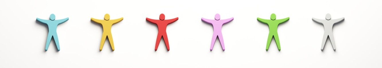 Persons with open Arms. 3D Render illustration