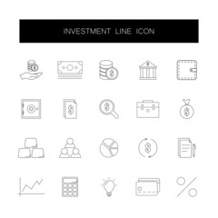 Line icons set. Investment pack. Vector illustration	