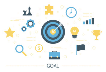 Business goal concept. Idea of moving towards success