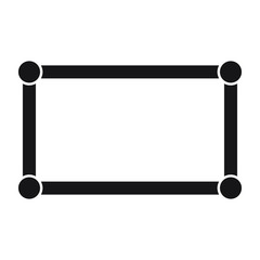 Rectangle frame with circles in corners, vector illustration