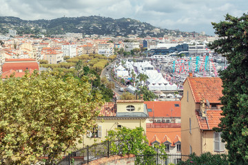 Fototapeta na wymiar Top view of the port of Cannes