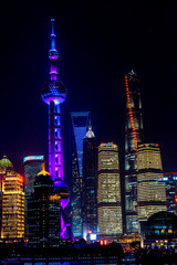 Fototapeta na wymiar TV Tower Pudong Skyscrapers Jin Mao Liujiiashui Shanghai China