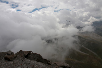 clouds over mountains