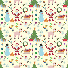 seamless pattern_2_for Christmas and new years theme in the style of a flat background can be replaced