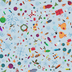 seamless pattern_6_for Christmas and new years theme in the style of a flat background can be replaced