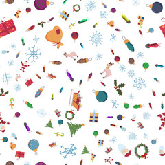 seamless pattern_7_for Christmas and new years theme in the style of a flat background can be replaced