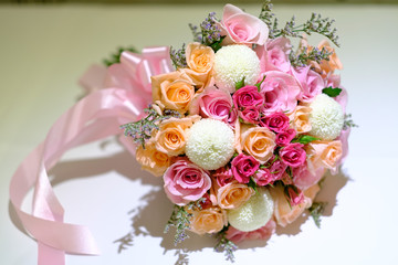 Rose and beautiful bouquet leaves