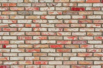 Fototapeta premium Ceglana tekstura z zadrapaniami i pęknięciami. Może być używany jako tło