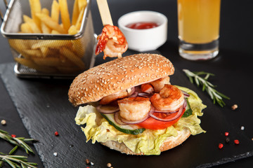 Shrimp burger