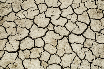 cracked earth soil on a hot day, dry earth flat top view