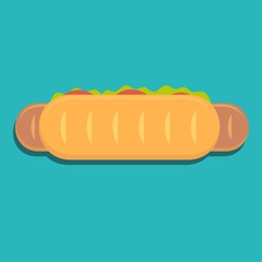 hot dog icon. Stock flat vector illustration.
