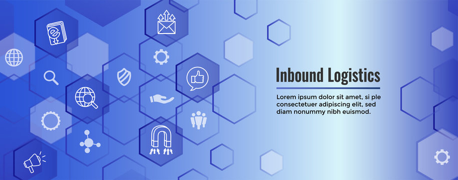 Digital Inbound Marketing Web Banner with Vector Icons with CTA, Growth, SEO, etc