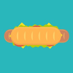 hot dog icon. Stock flat vector illustration.