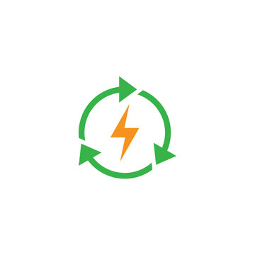 Recycle energy logo or icon vector design template	