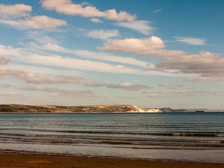 Weymouth beach dorset waves ocean water cliff tops white landscape open space beach