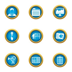 Fototapeta premium Department of commerce icons set. Flat set of 9 department of commerce vector icons for web isolated on white background