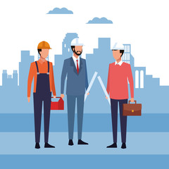 Architect and workers