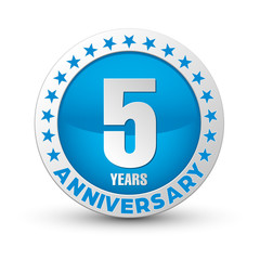 Five years anniversary badge with stars