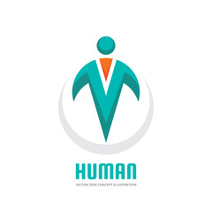 Human character - vector logo template concept illustration. People symbol. Abstract man shapes. Graphic design element.